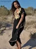 Damen Bademode Plus Size Kaftan Tunika Strandkleid Bademode Badeanzug Cover Up Damen Sommer Beachwear Pareos Robe de Plage Sarongs T230505