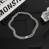 Chains Flashbuy Punk Simple Chunky Metal Thick Chain Choker Necklace For Women Men Silver Color Geometric Pendant Jewelry