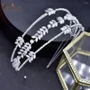 Hårklämmor A21 Crystal Bridal Hairband Rhinestone Wedding Pannband för kvinnor Tiara Barock Tillbehör smycken Headpieces