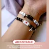 Pulseras con dijes, 1 par, joyería a juego para novio, regalo para novia, pulsera para pareja, corazón magnético para él y para ella