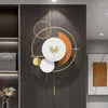 Horloges murales de luxe horloge muette numérique chambre salle à manger salon Art maison fond décoration métal