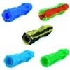 Pipes en silicone colorées Style portable Verre Nineholes Singlehole Filtre Bol Sec Herbe Tabac Porte-Cigarette Narguilé Pipe À Eau Bong Fumer Tube DHL