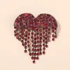 Rouge gland coeur forme broches pour femmes unisexe brillant cristal strass broche broches vêtements manteau décor bijoux cadeaux