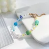 Charm Bracelets Aprilwell Bohemian Pearl Beaded Bracelet For Women Ethnic Blue And White Porcelain Elegant Geometric Wrist Chain Jewelry