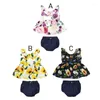 Set di abbigliamento 2023 Baby Summer Infant Kids 0-3Y Girl Floral 2Pcs Set Top Pantaloni arruffati Abiti colorati Abiti