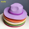 Szerokie brzegowe czapki wiadra Sun Hat Macaron Color Acryl Acryl Accessories Outdoor Straw Screen Beach 230504