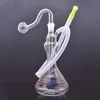 Proteble Big Vase Style da 10 mm Female Water Dab Rig Bong Bong Bowl olio in vetro Ciotola e tubo di paglia in silicone