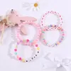 Strand Makersland 4 Teile / satz Nettes Liebesherz Brief Perlenarmband Für Mädchen Freundschaft Kinder Zubehör Schmuck