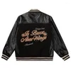 Men's Jackets 2023 Varsity Baseball Jacket Vintage Embroidery Letter Patchwork Hip Hop Bomber Men College Oversized Streetwear Black