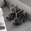 Sandales sexy nouvelles talons hauts chaîne en métal de luxe plate-forme à talons épais
