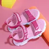 Sandálias Marca de verão Sapatos de praia não deslizantes infantis sandálias meninas sapatos casuais crianças flores princesas sapatos planos tamanho 29-38 230505