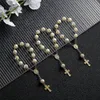 Chain 30Pcs Baptism Rosary Beads Finger Rosaries Faux Pearls For Favors Christening Communion 230504