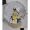 Christmas Decorations 2022 Edition C Classics Golden Snow Globe met per fles in Crystal Ball voor speciale verjaardag Nieuwigheid VIP DH5B0