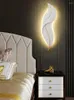 Applique murale lumière de chevet pour salon chambre blanc décor à la maison luxe Tv fond plume résine appliques