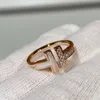 Anneaux de mariage de créateurs pour femmes Lettre de dons de bijoux de luxe T 925 Silver Ring Jewelry Gold Engagement Gift With Original Sacs