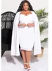 Sukienki plus size WMSTAR DRES DRES SEXY SLID HEM DŁUGO SŁUKACH MAXI MADE Club Stroje Hurtowe Drop 230504