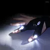 Night Lights Outdoor Fishing Magic Strap Fingerless Gloves Light Waterproof With LED Rescue Tools
