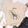 T-Shirts der Männer Giraffen-T-Shirts Frauen-Sommer-Spitzen-weibliche Y2k-Kleidung