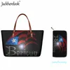 Kvällspåsar Jackherelook Puerto Rico Flag Ladies Handväska stor kapacitet fritid shopping axelväska pu långa plånbok 2 st/set strand tote 35