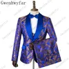 Męskie garnitury Blazers Royal Blue Slim Fit Custom Made Suits Suits Wedding For Groom Tuxedos Three Piece Groomsmen Suits Regular Big Revies 230505