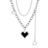 Pendentif Colliers Unique Créatif Personnalité Mosaïque Pixel Coeur Forme Double Clavicule Collier Haute Bijoux Cadeaux Pour Femmes Collier De Mujer