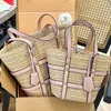 قش كبير حقيبة يد Rive Gauche Beach Bag Womens Luxury Tote Weave Basket Bag Man Clutch Shopping Designer Bag Summer Gym Fashion Crossbody Counter Congs