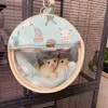 Leveranser Gaiola de Hamster Kafesi Bag Small Animal Portable Sugar Glider Utgående reseväska husdjur Guinea Pig Cage Pet Supplies