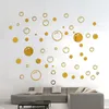 Wallpapers 58pcs Bubbles 3D Mirror Wall Sticker Mural DIY Decal Bathroom TV Background Art Ornaments Self-adhesive Acrylic wall decoration 230505