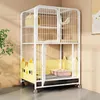 Porte-chat maison produit pour animaux de compagnie Cages modernes en fer forgé Double couche ménage Extra grand chien Villa lit spécial