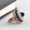 Bröllopsringar Kinel Luxury Big Natural Stone Ring Vintage Crystal Antique for Women Gold Color Party Christmas Gift Turkish Jewelry 230505