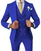 Mäns kostymer formella vinröd män passar vanlig 3 -stycken prom affärsset Slim Fit Wedding Grooms Tuxedos (jackvästbyxor)