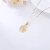 Цепи yfn 14k настоящий желтый золото мать и детские подвесные ожерелья для женщин рождественские ювелирные украшения бабушка