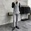 Abiti da uomo Blazer Plus Size S-7XL Uomo coreano Slim Fit Custom Groom Business Casual Tuxedo Blazer Vest Pant Casual Wedding Abito da smoking sociale 230505