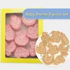 Formy do pieczenia 8pcs Baby Shower Forma Kreskówka Niedźwiedź smocz przycina ciastek Dzieci