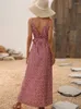 Casual Kleider Fitshinling 2023 Sommer Wrap Langes Kleid Frauen Urlaub Bohemian Slim Sexy Split Boho Maxi Weibliche Ärmellos Pareo Vestido