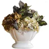 Vases YY Pot de fleurs et vase de fleurs en céramique, décoration sous glaçure, porcelaine blanche vintage
