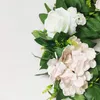 Decorative Flowers Artificial Door Wreath Champaign Gold Rose And White Hydrangea Flower Garland For Wedding Decor Home Decoration