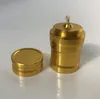 Acessórios para narguilé de alumínio para lâmpada de álcool Fumar Suprimentos de laboratório Gold Edition Mini lâmpadas de álcool de aço inoxidável Metal álcool Luz presente Venda