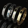 Charm Armbänder Männer 3 Reihen Drahtkette Armband Armreif Punk Edelstahl Kreuz Schmuck Geschenke XIN-