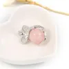 Colares pendentes Jóias de animais Jóias de animais Elefante de pedra natural Rosa Rosa Pink Quartz Ball Charms para fazer achados de colar de bricolage