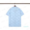 2023-Mens T-shirts Conjuntos de Roupas Designer Verão Azul Claro Moda Casual Ombro Solto Bonito Logo Marca Patchwork Estampado Camisa Shorts Conjunto Roupas Masculinas