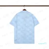 2023-Mens T-shirts Vêtements Ensembles Designer Été Bleu Clair À La Mode Casual Lâche Épaule Mignon Logo Marque Patchwork Imprimé Chemise Shorts Ensemble Homme Vêtements