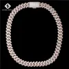 18 mm Moissanite Iced Out Diamond Gold Chain Necklace Real 14K White Miami Cuban