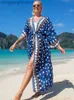 Costumi da bagno da donna Costume da bagno Cover Up Kimono stampato per Sea Boho Coverup Long Luxury Beach Outings Costumi da bagno con cintura Cape Holiday Costumi da bagno Saldi T230505