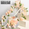 Decorative Flowers 1pcs Artificial Vine 69pcs Rose DIY Wedding Decoration Fake Flower Home Room Decor Wall Hanging Garland Plants