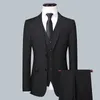 Garnitury męskie Blazers Wysokiej jakości blezerowe spusty kamizelki proste biznes elegancki moda kwalifikacyjny dżenturski garnitur szczupły 3-częściowy garnitur 230505