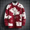 Мужские свитеры тянет Homme 2023 зимний хип -хоп -свитер мужская уличная одежда