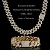 Mężczyźni lodowani Miami Cuban 18k Gold Gold Bling Crystal Diamond 14 mm Cuban Link łańcuch Hip Hop Punk Men Eleganckie naszyjniki z łańcuchem mody Biżuteria