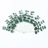 Kwiaty dekoracyjne 10/20/30pcs Symulacja eukaliptus liście plastikowe sztuczne gałęzie ślubne bukiet dostawy do dekoracji pokoju domowego zielony