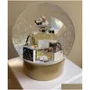 Christmas Decorations 2022 Edition C Classics Golden Snow Globe met per fles in Crystal Ball voor speciale verjaardag Nieuwigheid VIP DH5B0